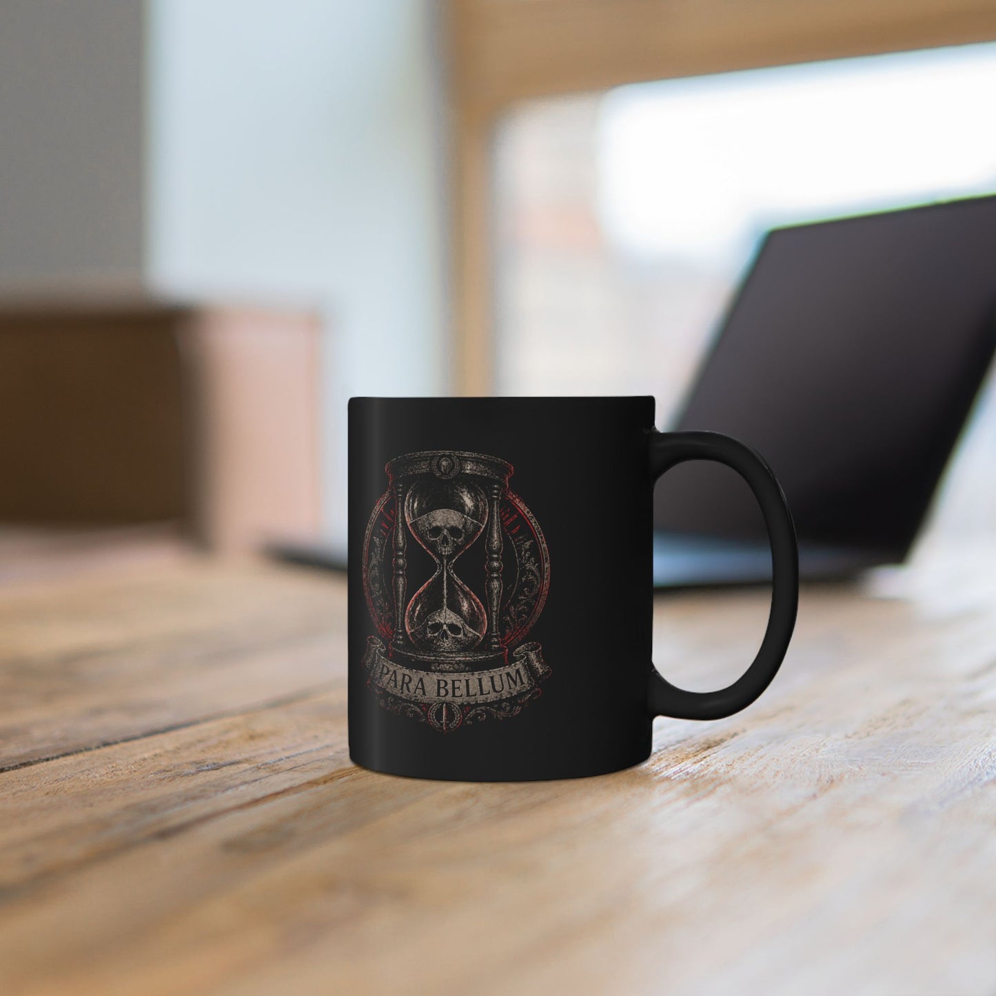 PARA BELLUM Hourglass Black Mug