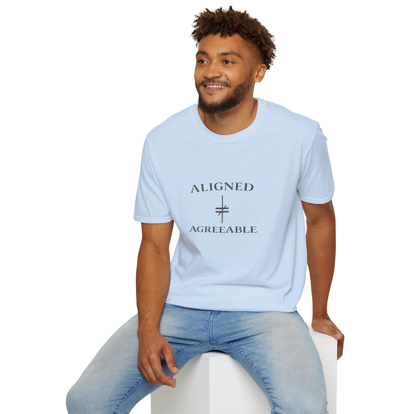 Aligned ≠ Agreeable T-Shirt — Minimalist Philosophy Graphic Tee