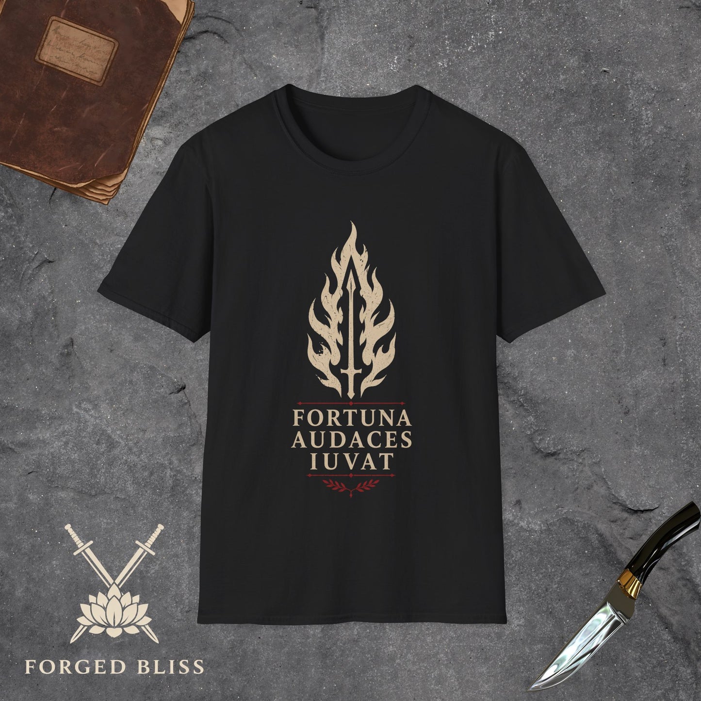 FORTUNA AUDACES IUVAT Flame Blade T-Shirt