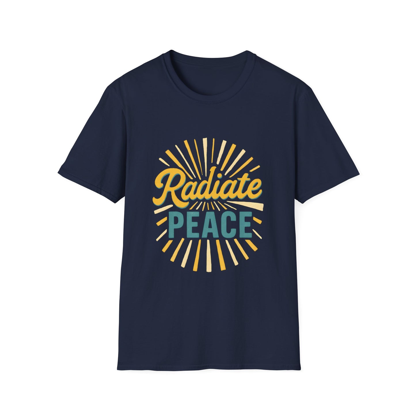 Radiate Peace T-Shirt — Retro Sunburst Inspirational Tee