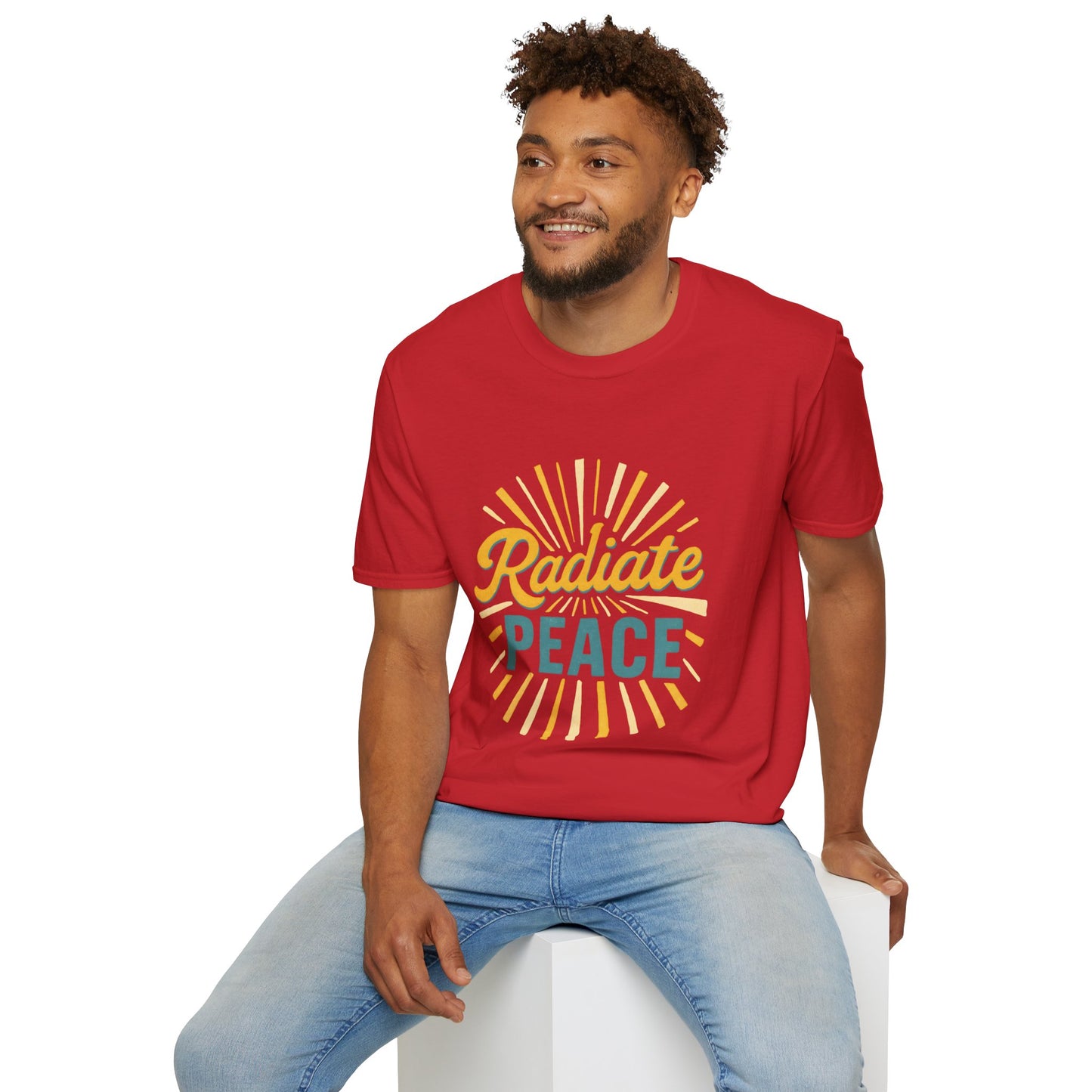 Radiate Peace T-Shirt — Retro Sunburst Inspirational Tee