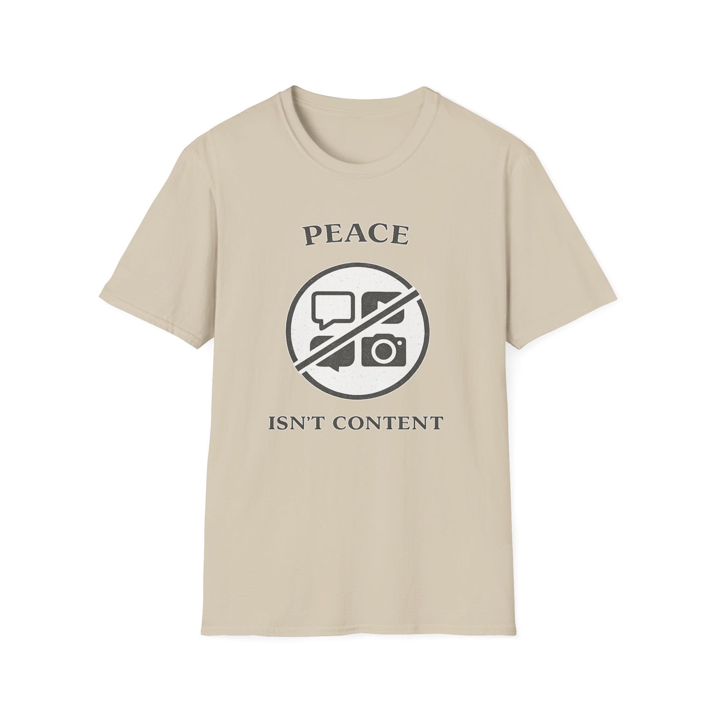 "Peace Isn't Content" No Media Symbol Graphic Tee