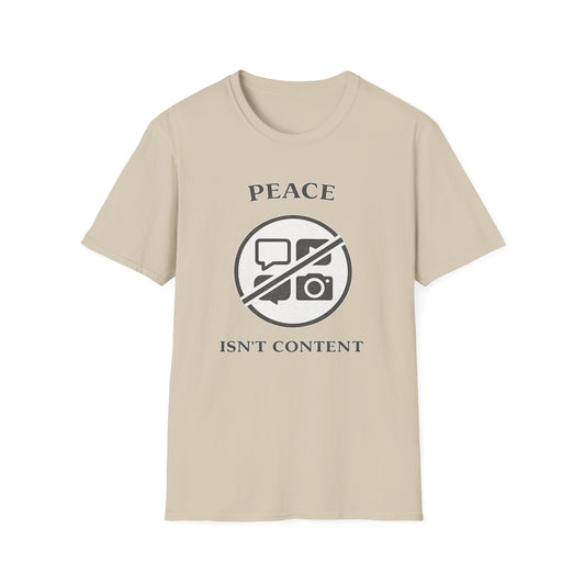 "Peace Isn't Content" No Media Symbol Graphic Tee