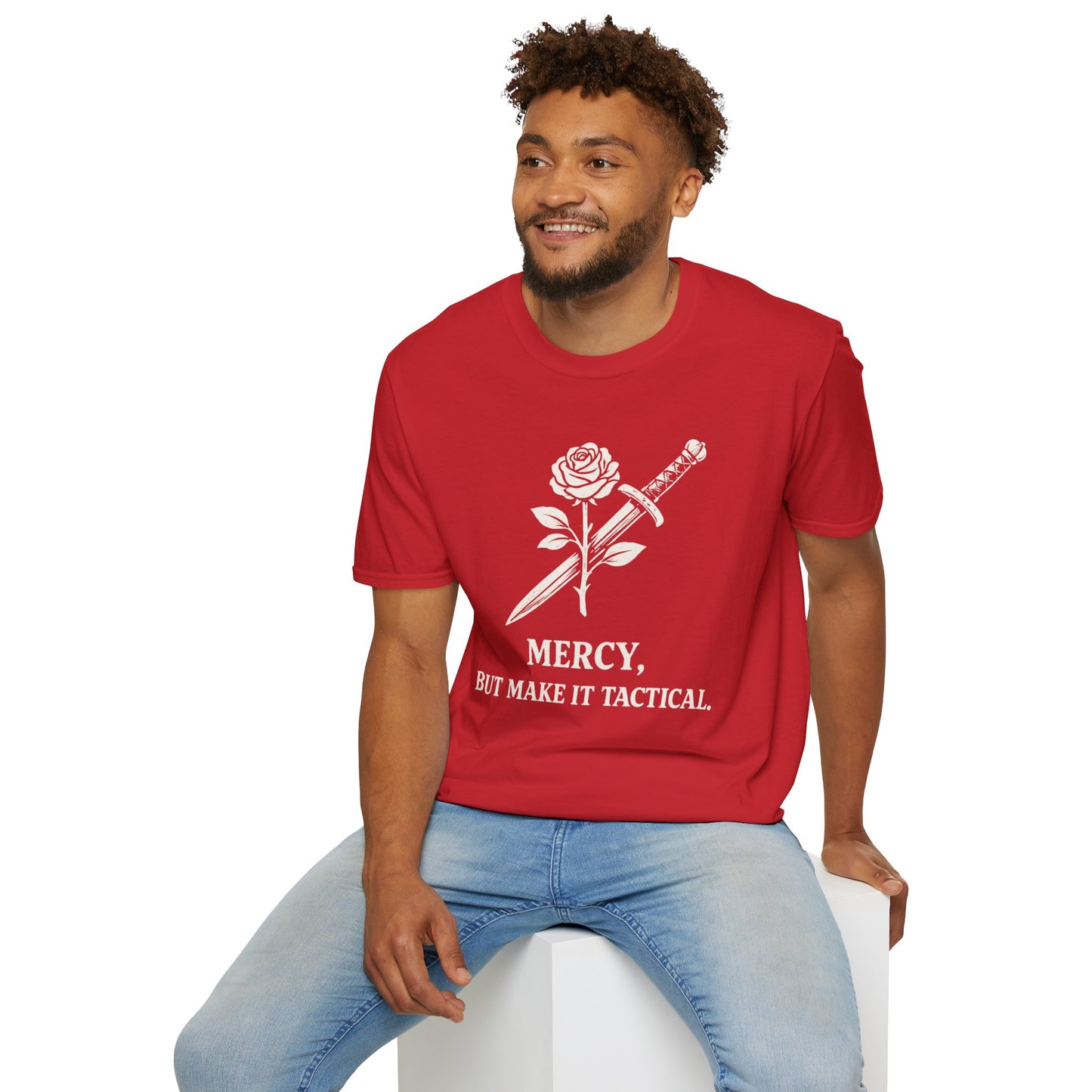 "Mercy, But Make It Tactical" Rose & Dagger Graphic Tee