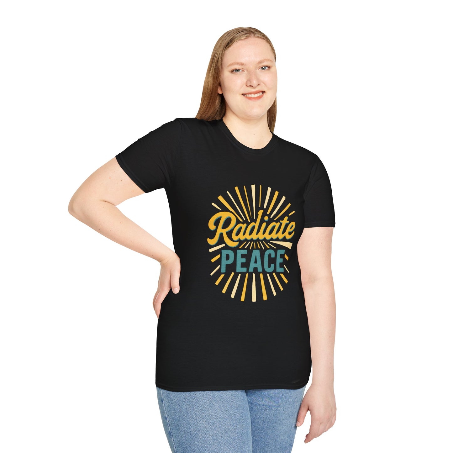 Radiate Peace T-Shirt — Retro Sunburst Inspirational Tee