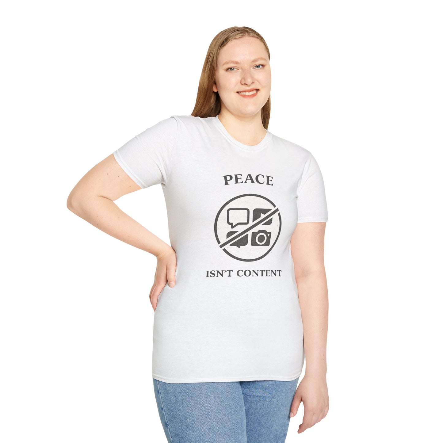 "Peace Isn't Content" No Media Symbol Graphic Tee