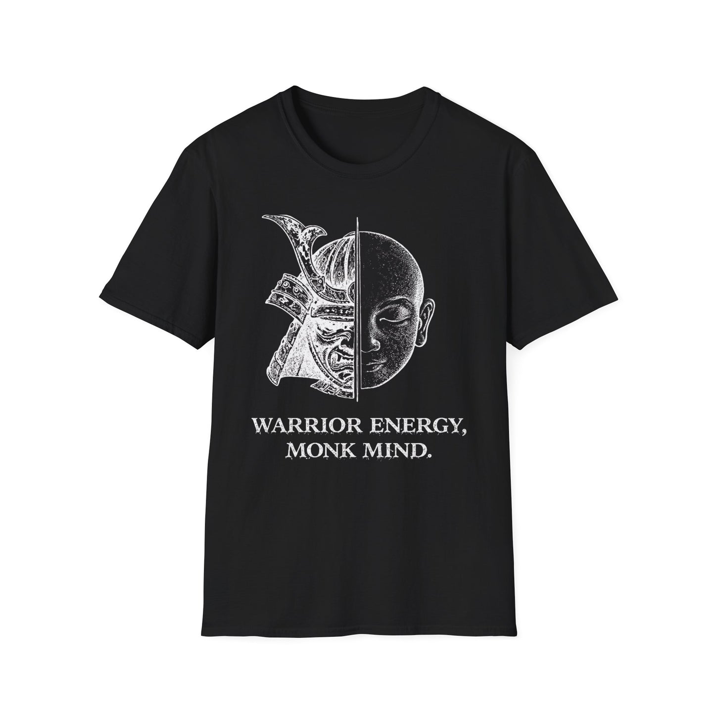 Warrior Energy Monk Mind T-Shirt — Samurai Helmet Minimalist Tee