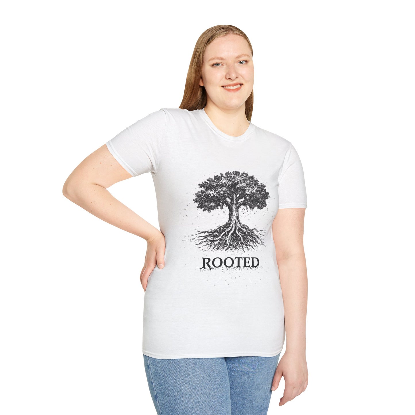 Rooted Tree T-Shirt — 'ROOTED' Nature Graphic Tee
