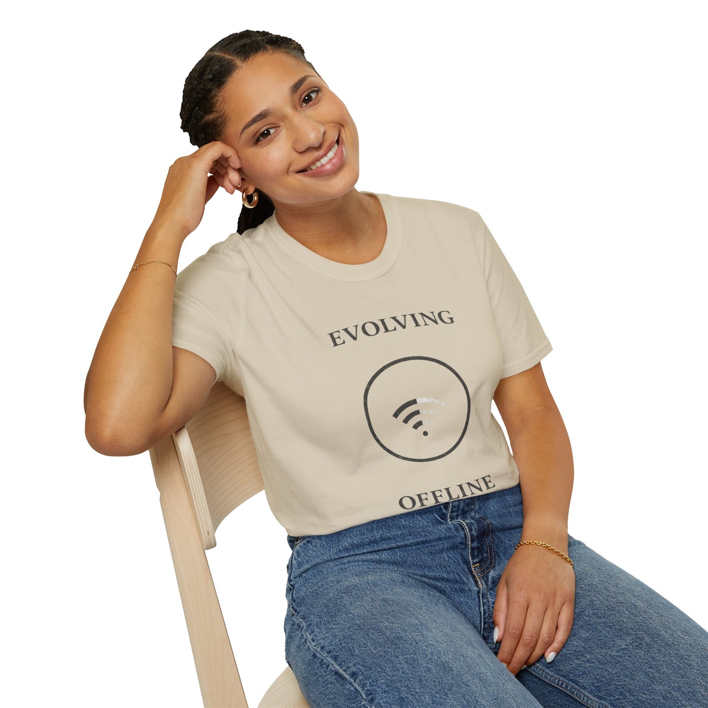 Evolving Offline T-Shirt — Minimalist Wi‑Fi Disconnect Tee