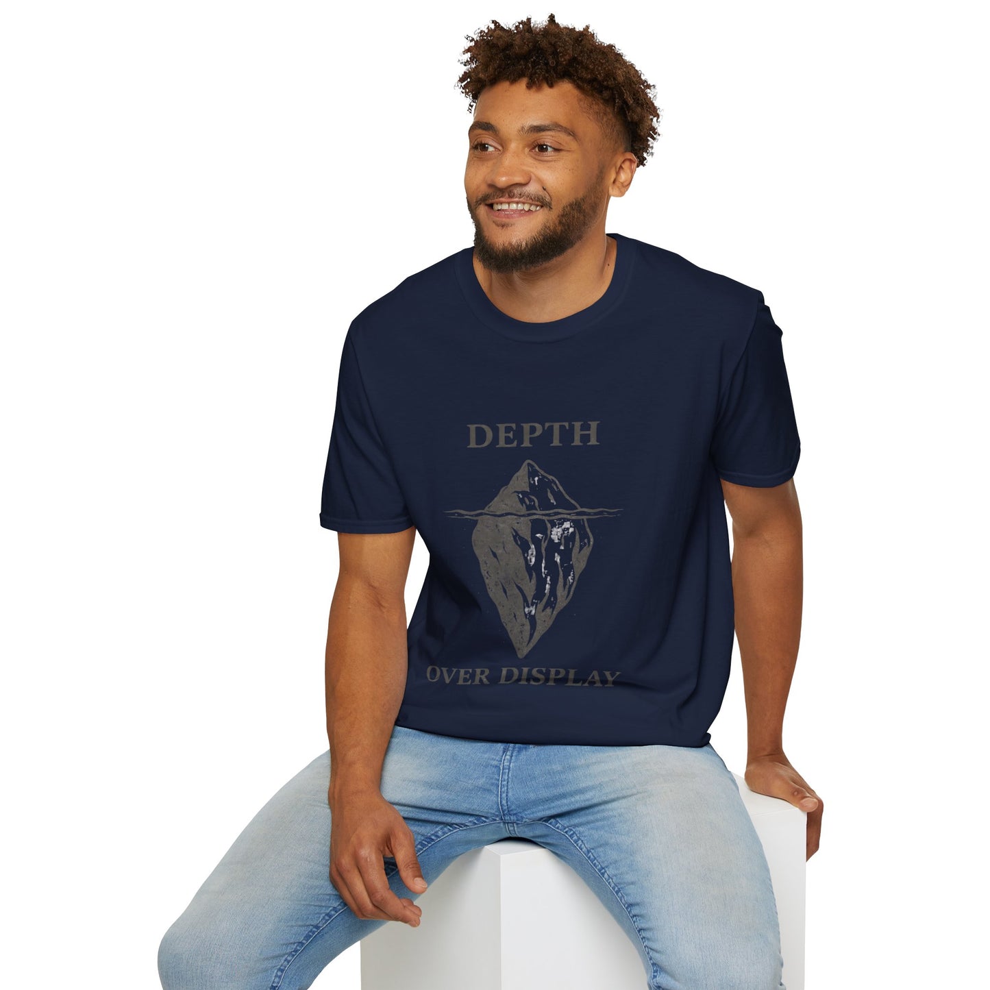 Depth Over Display T‑Shirt — Minimalist Iceberg Graphic Tee