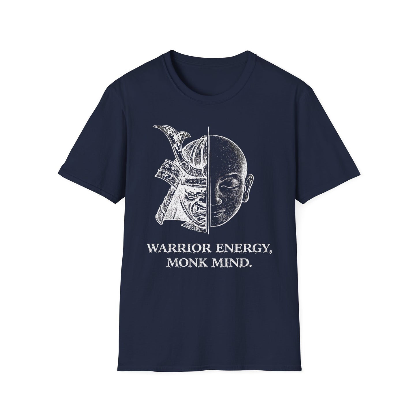 Warrior Energy Monk Mind T-Shirt — Samurai Helmet Minimalist Tee