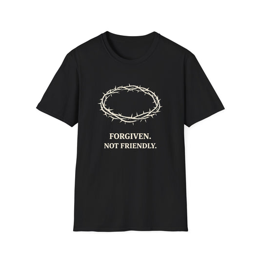 Forgiven Not Friendly Tee — Christian Crown of Thorns Graphic T-Shirt