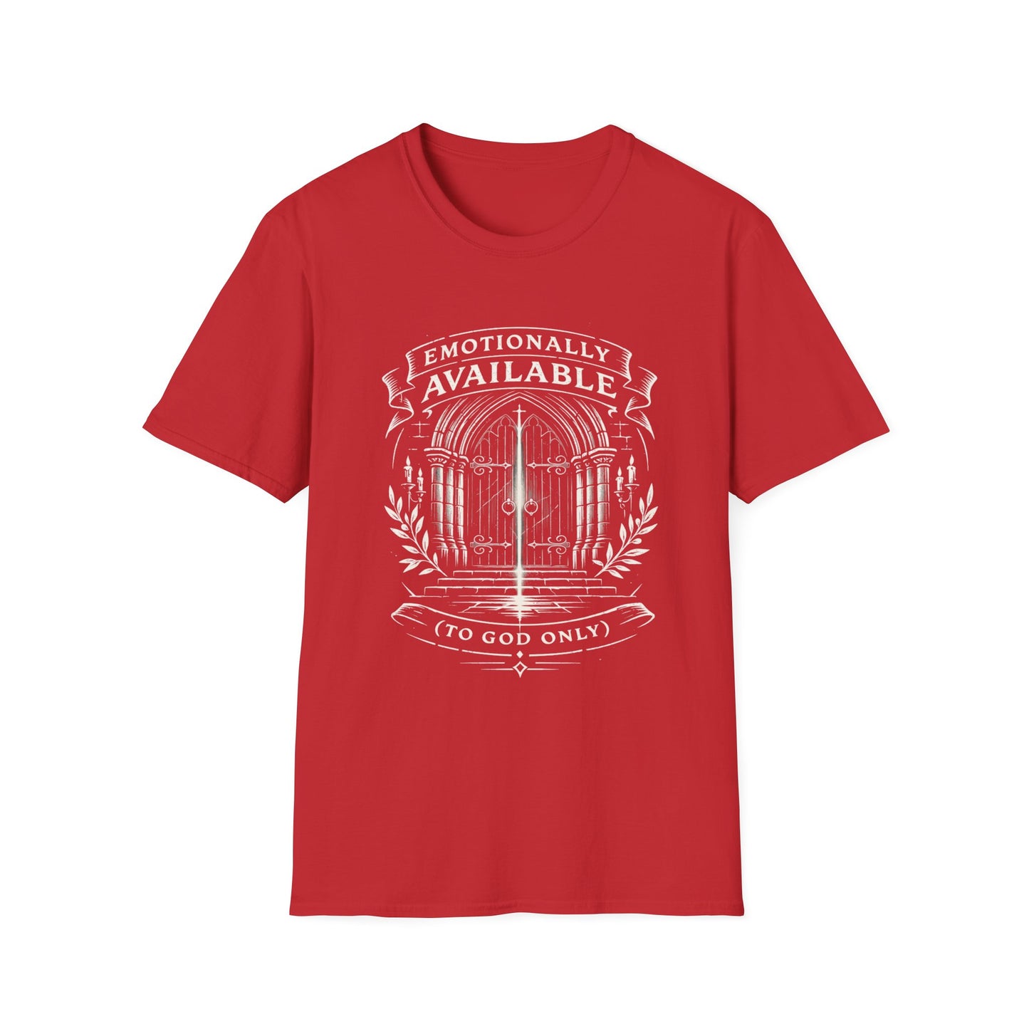 Emotionally Available {To God Only) Vintage Church Gate Graphic T-Shirt