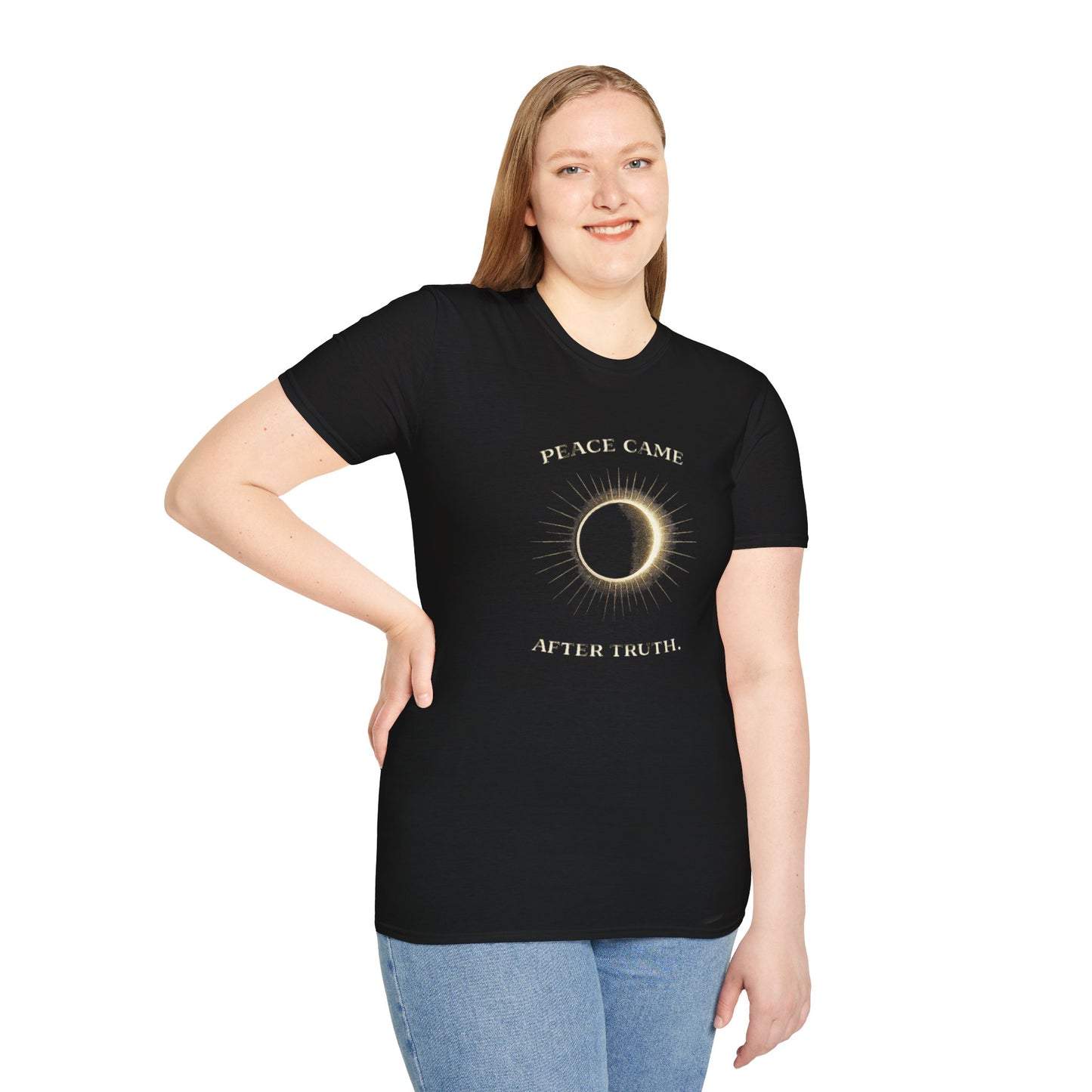 "Peace Came After Truth" Celestial Eclipse Graphic T-Shirt
