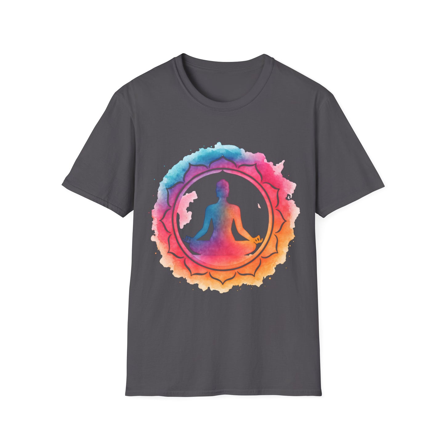 Meditation Lotus T-Shirt — Colorful Yoga Silhouette Tee