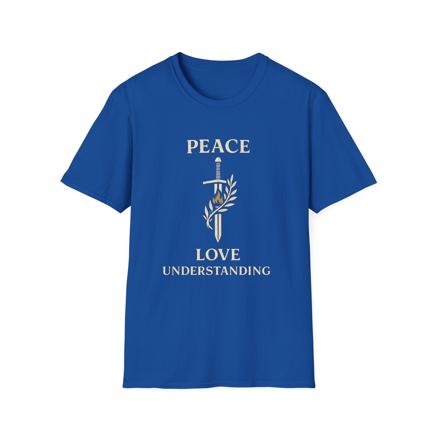 Peace Love Understanding T-Shirt — Sword & Olive Branch Graphic Tee