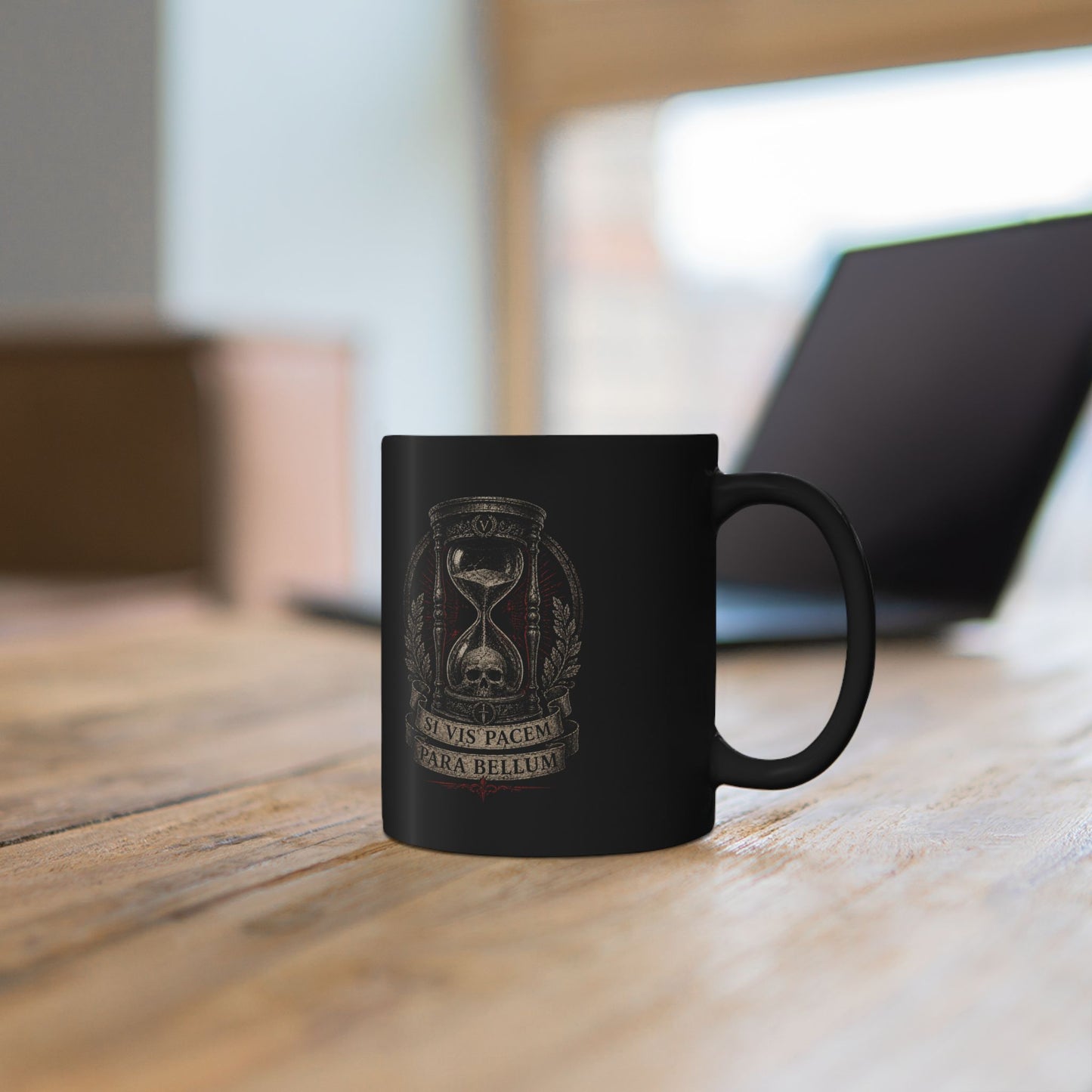 SI VIS PACEM PARA BELLUM Hourglass Black Mug
