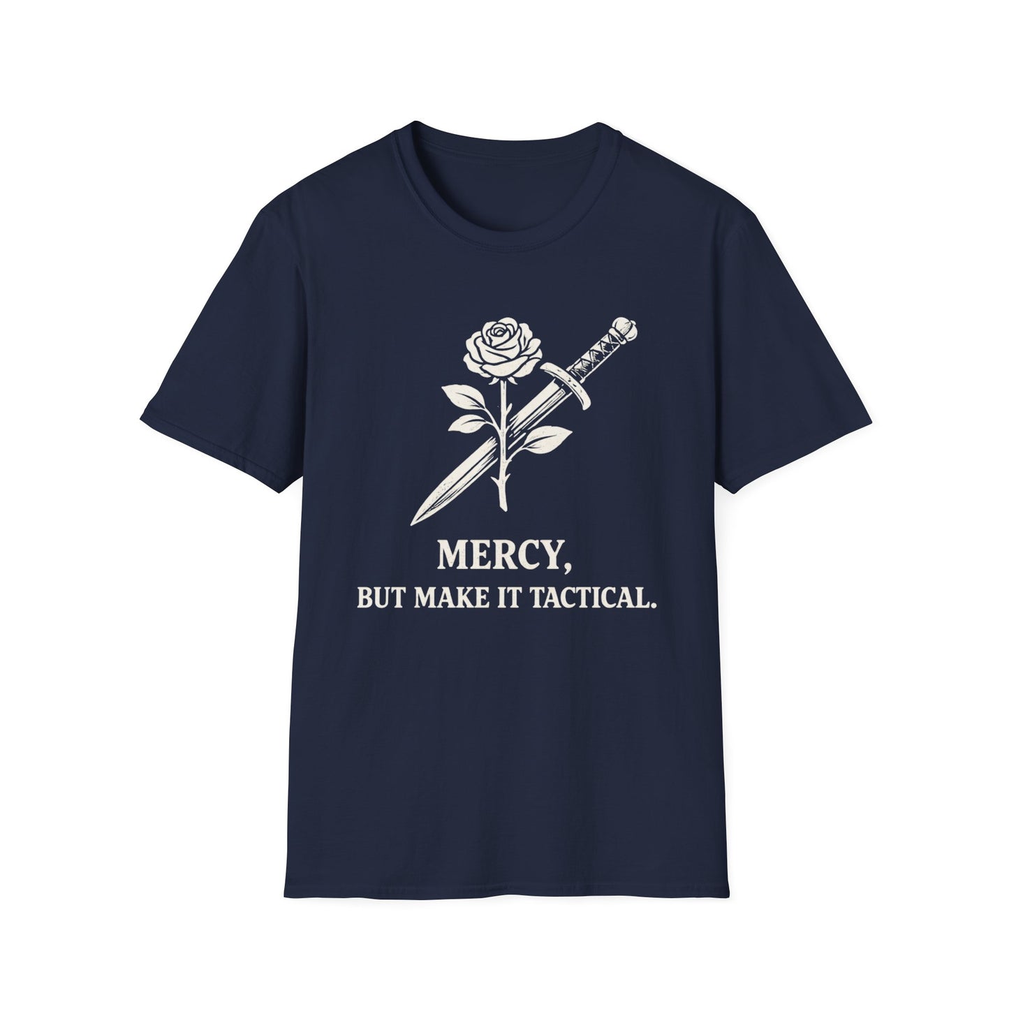 "Mercy, But Make It Tactical" Rose & Dagger Graphic Tee