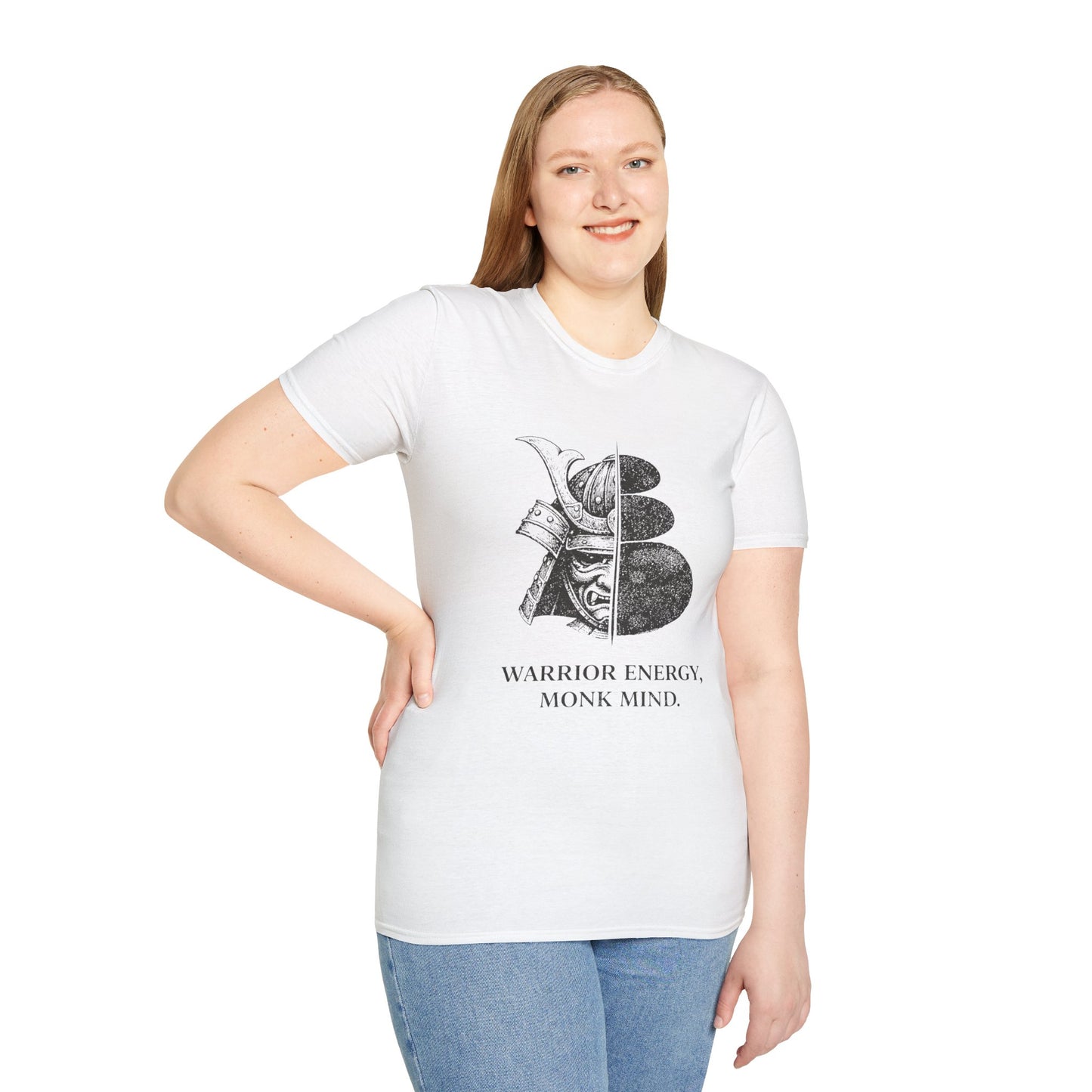 Warrior Energy Monk Mind T-Shirt — Samurai Helmet Minimalist Tee