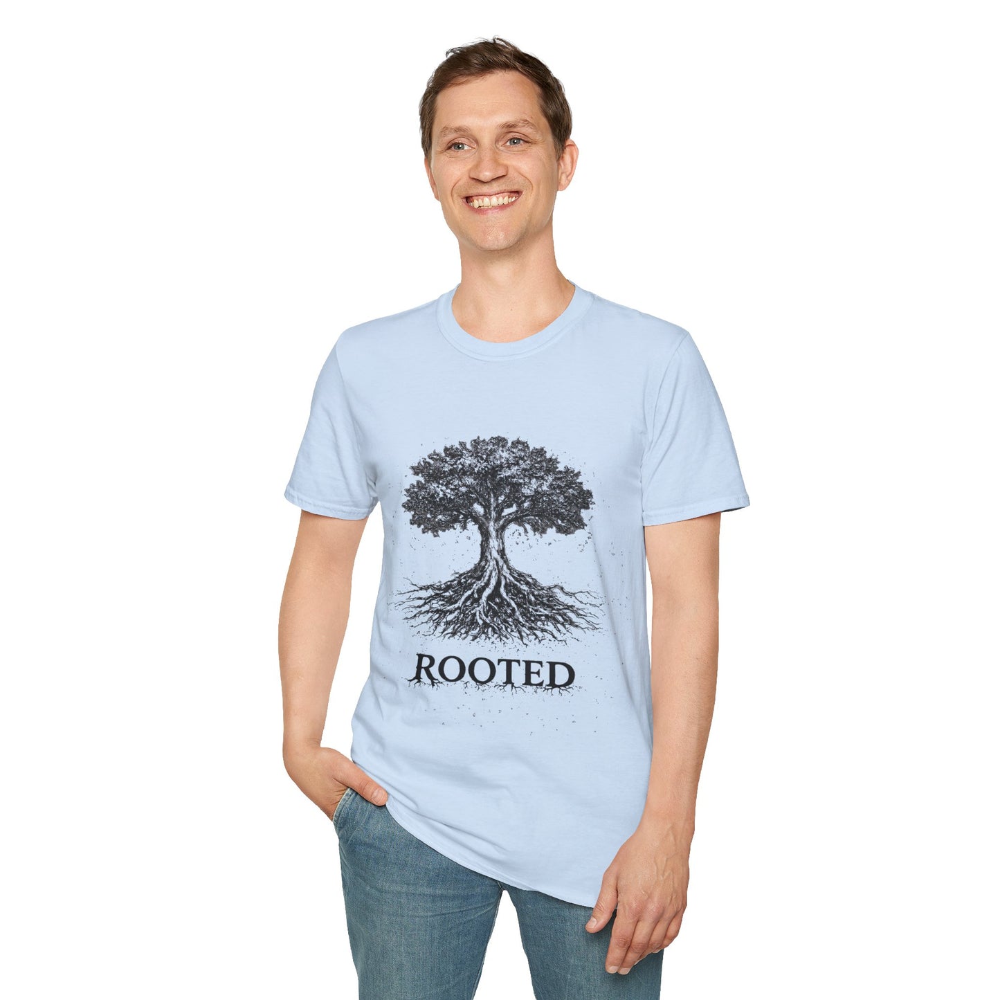 Rooted Tree T-Shirt — 'ROOTED' Nature Graphic Tee
