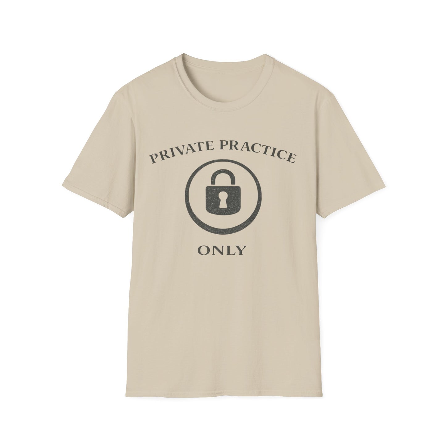 Private Practice Only T-Shirt — Locked Logo Medical / Therapist Tee