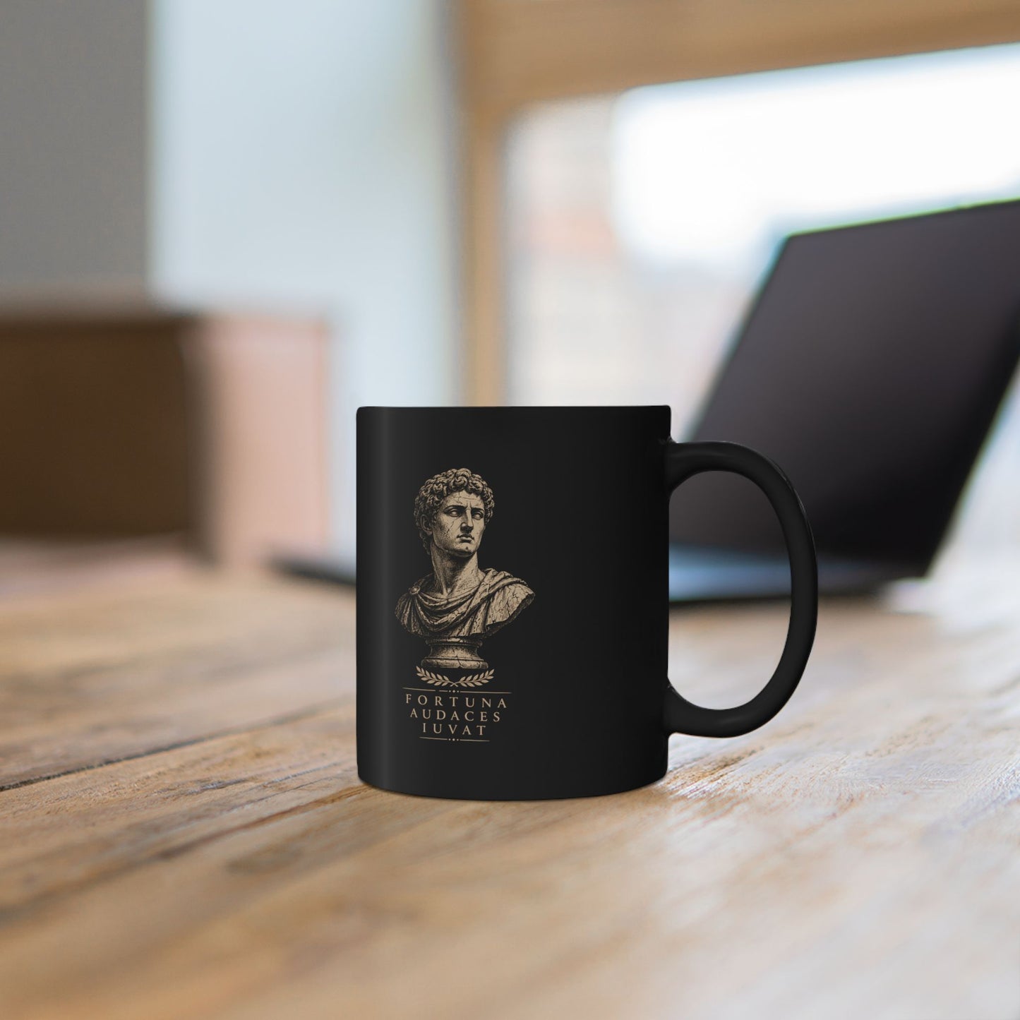 FORTUNA AUDACES IUVAT Stoic Bust Black Mug