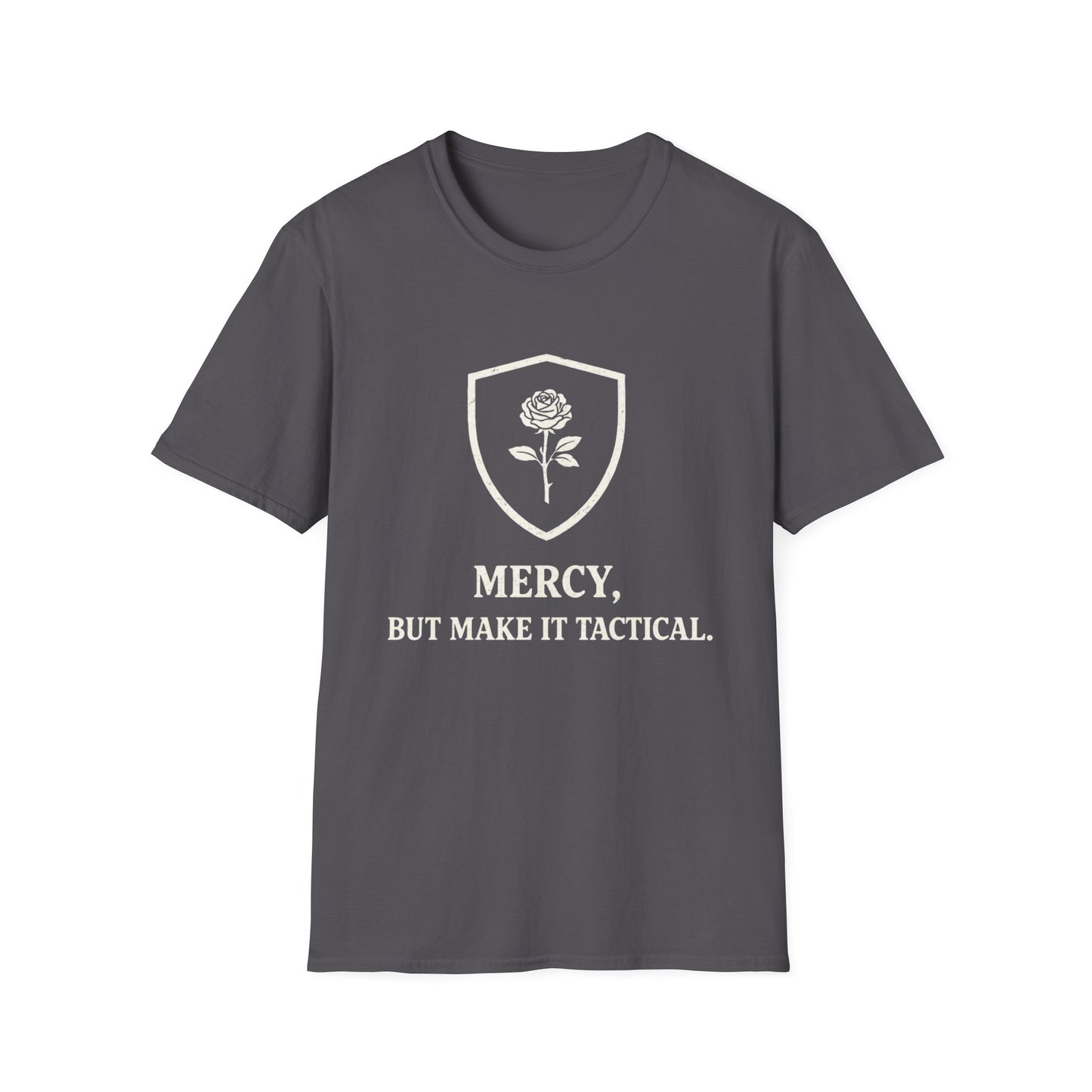 "Mercy, But Make It Tactical" Rose Shield Graphic