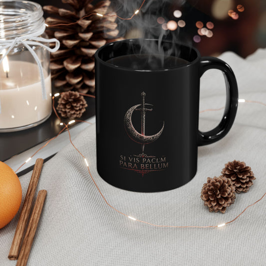 SI VIS PACEM PARA BELLUM Crescent Blade Black Mug