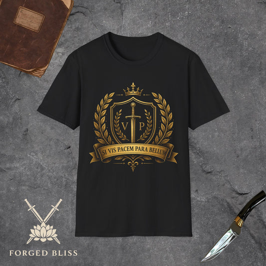 "Vis Pacem Para Bellum" Crested Sword Shield T-Shirt