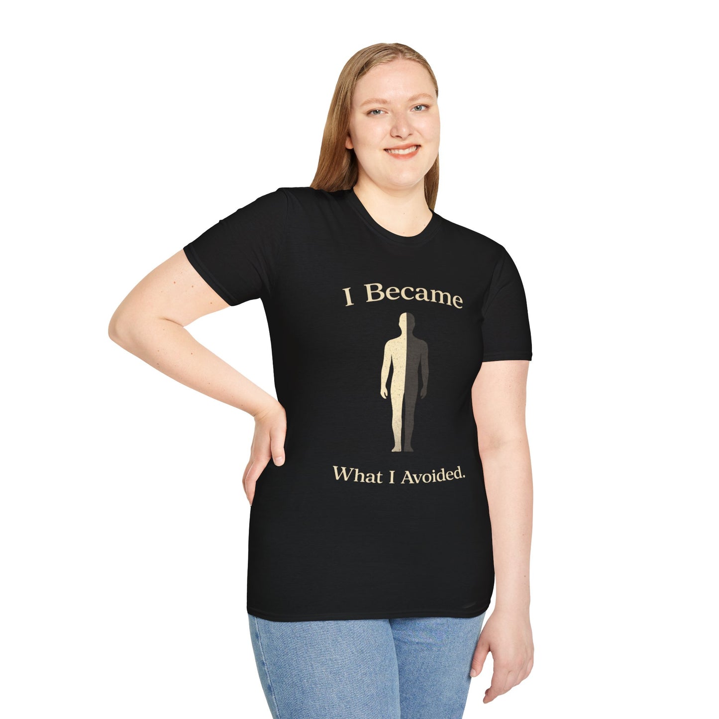 I Became What I Avoided T-Shirt — Dark Humor Graphic Tee