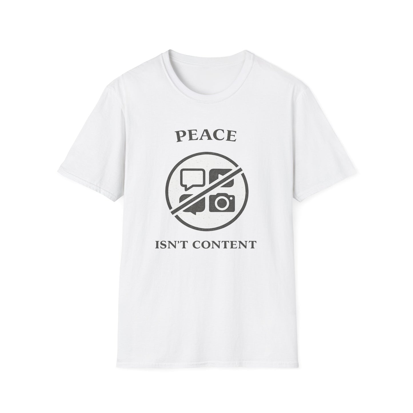 "Peace Isn't Content" No Media Symbol Graphic Tee