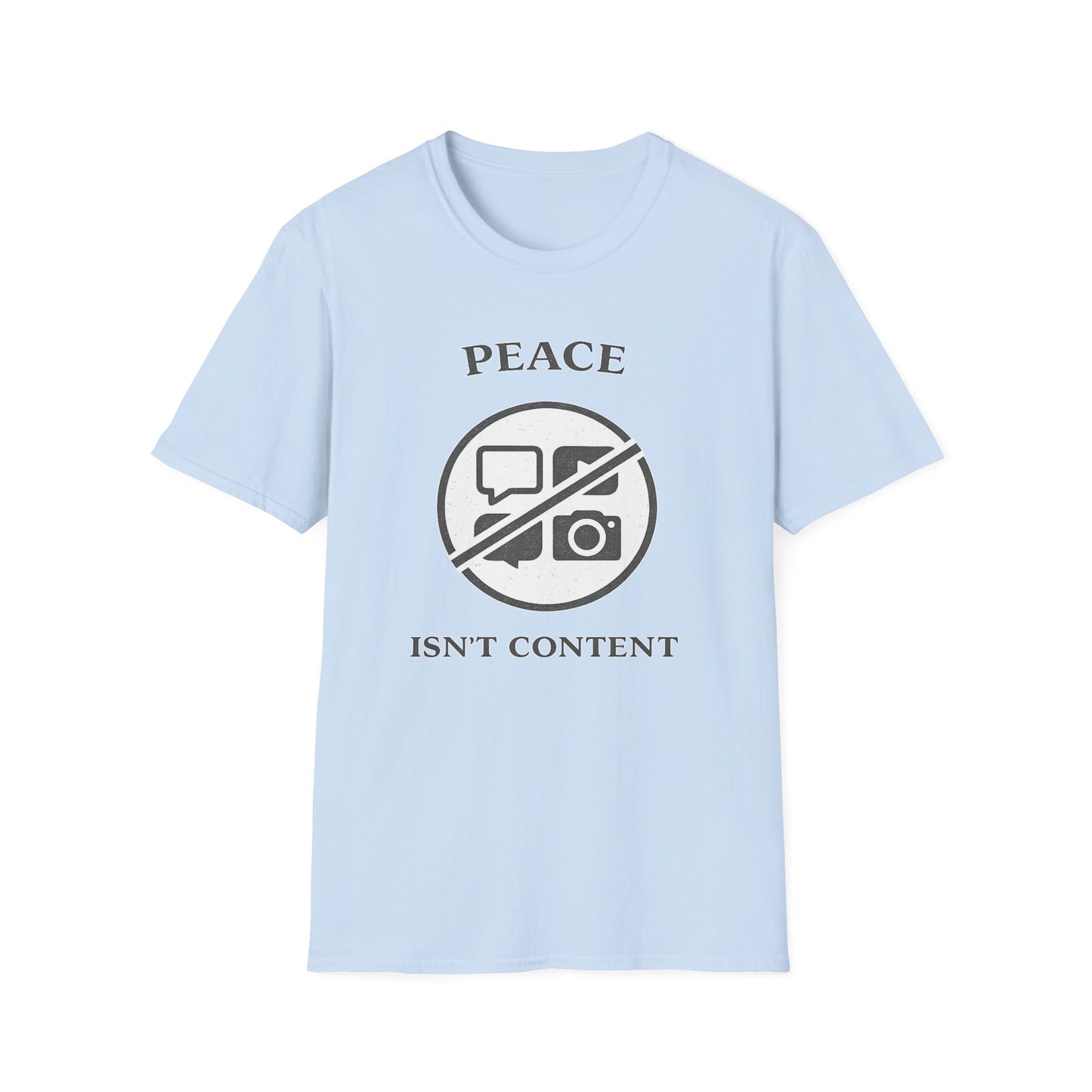 "Peace Isn't Content" No Media Symbol Graphic Tee