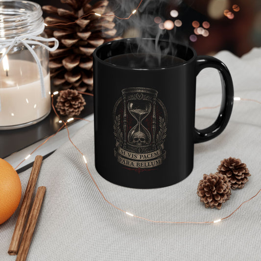SI VIS PACEM PARA BELLUM Hourglass Black Mug
