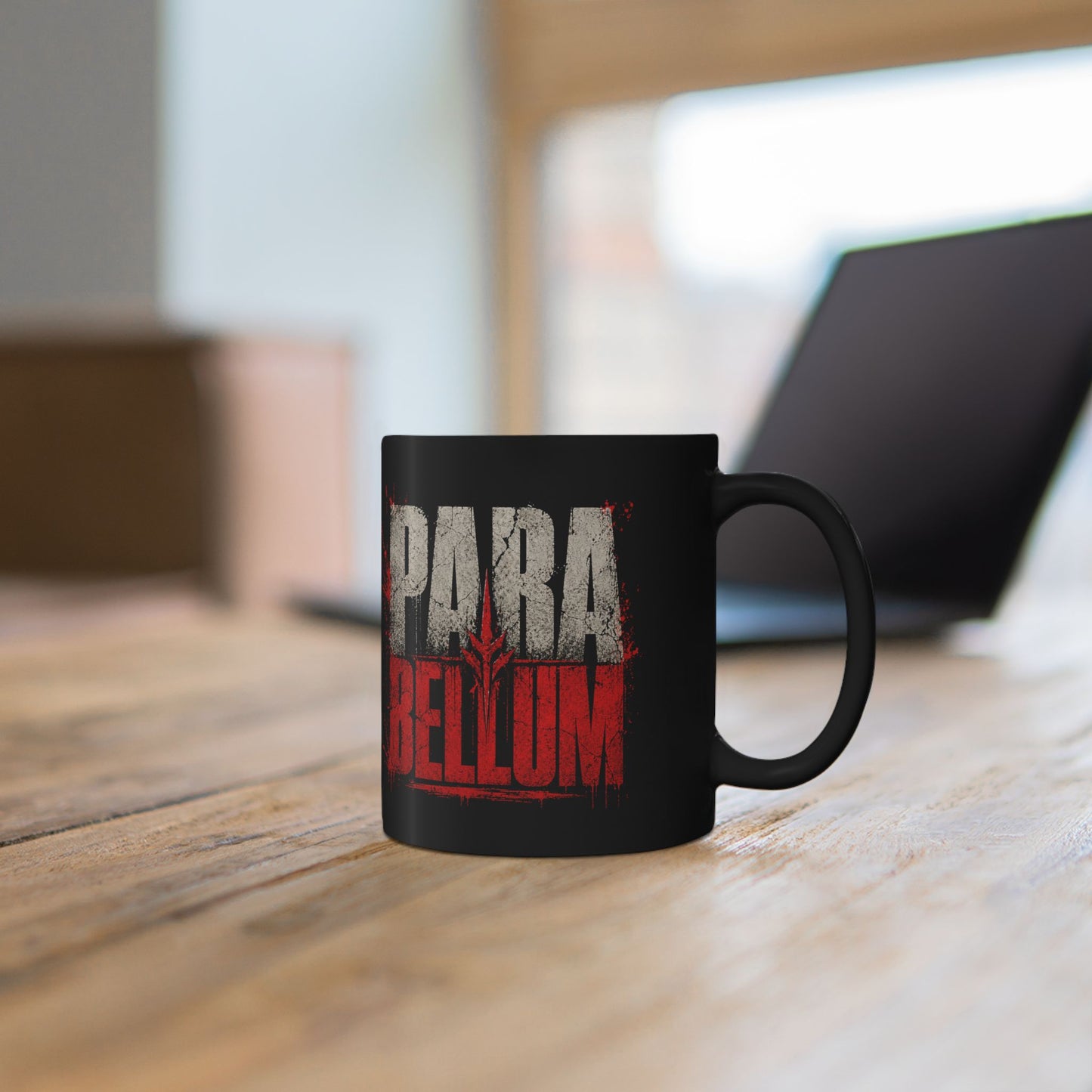 PARA BELLUM Distressed Black Mug