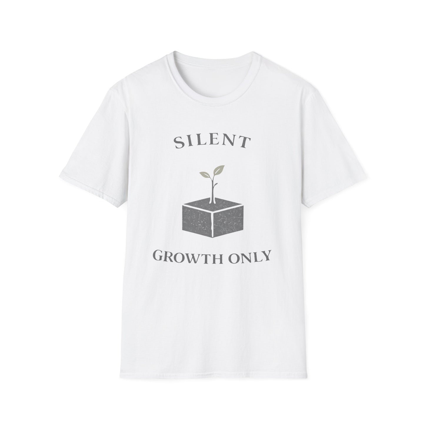 Silent Growth Only T-Shirt — Minimal Plant Graphic Tee